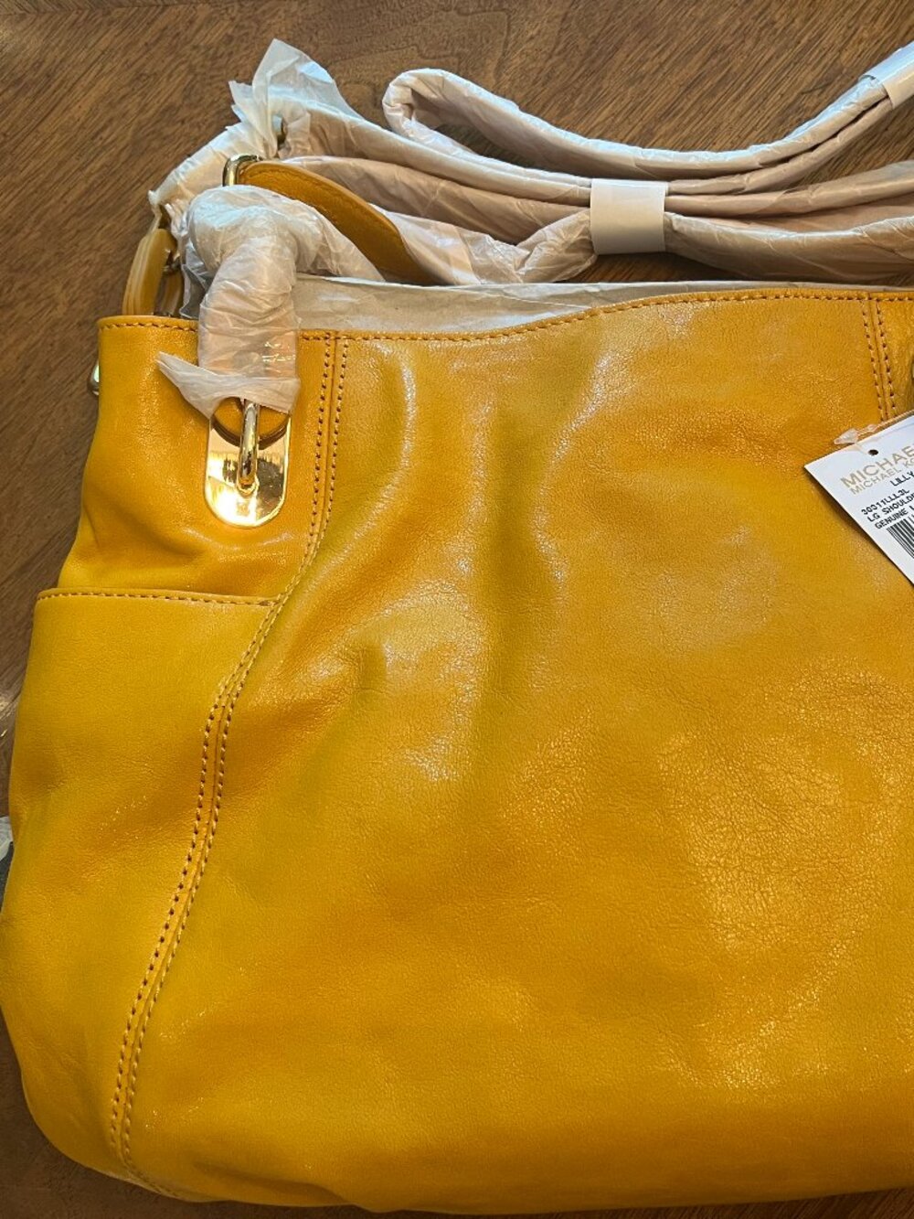 Michael Kors Large Yellow Lilly Leather Shoulder Bag - NWT